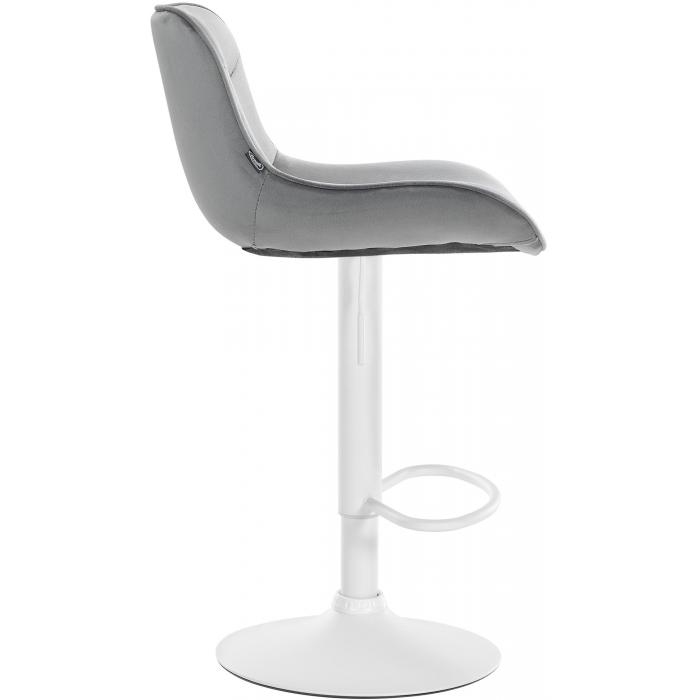 Barhocker HLO-CP303 Samt wei ~ grau