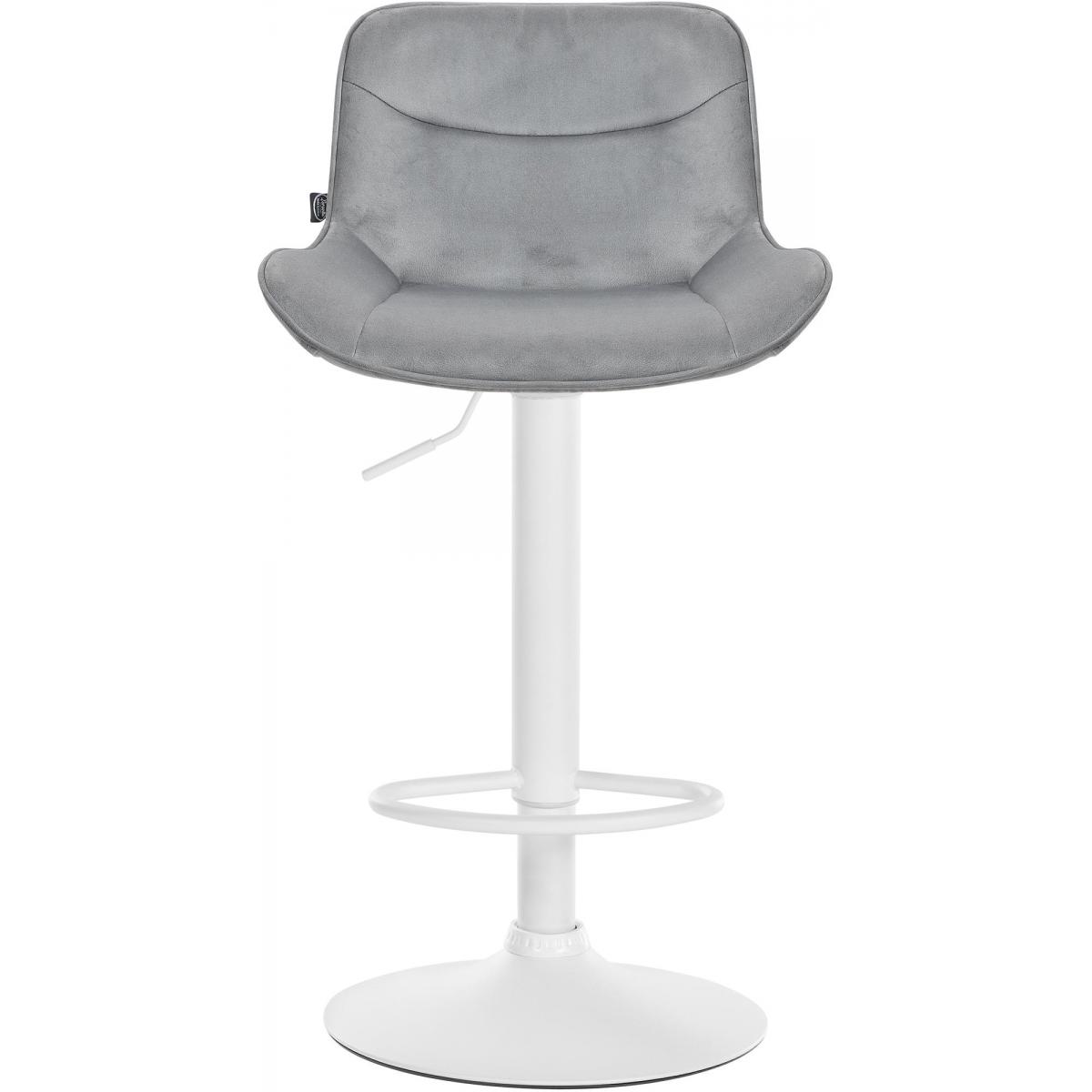 Barhocker HLO-CP303 Samt wei ~ grau