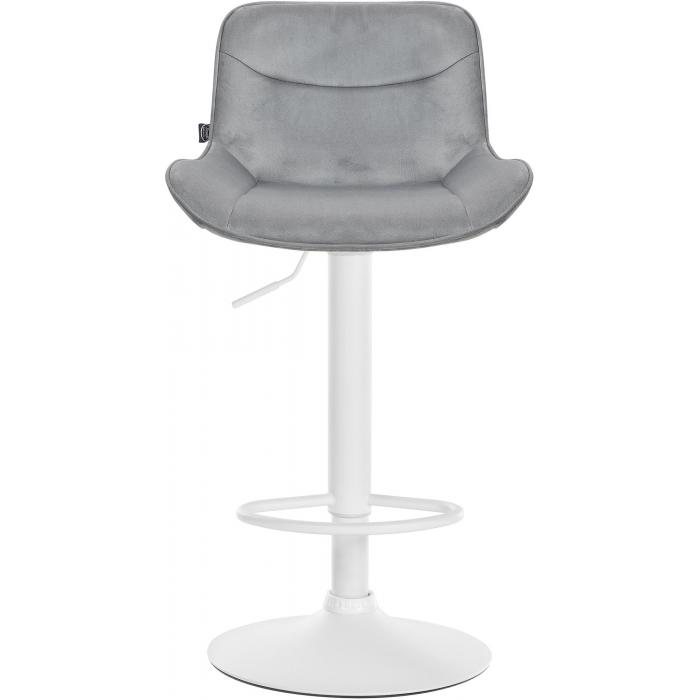 Barhocker HLO-CP303 Samt wei ~ grau