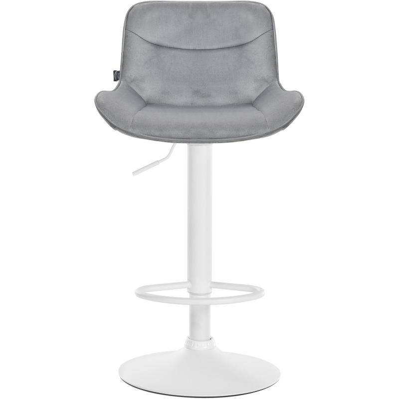 Barhocker HLO-CP303 Samt wei ~ grau