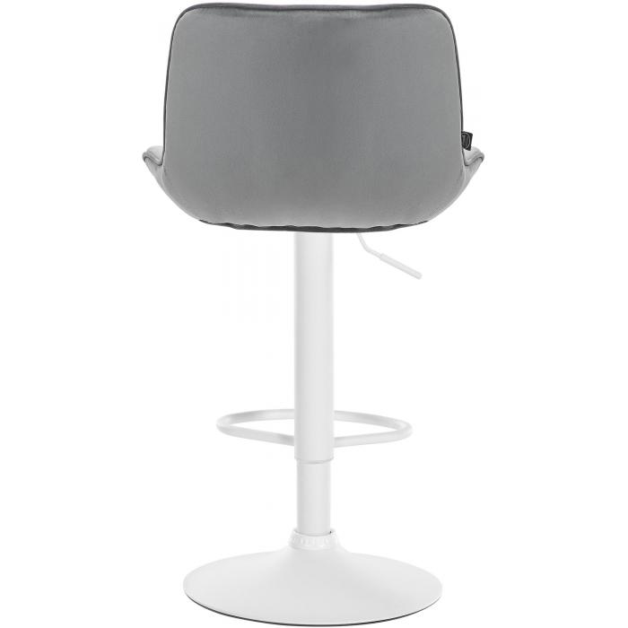 Barhocker HLO-CP303 Samt wei ~ grau