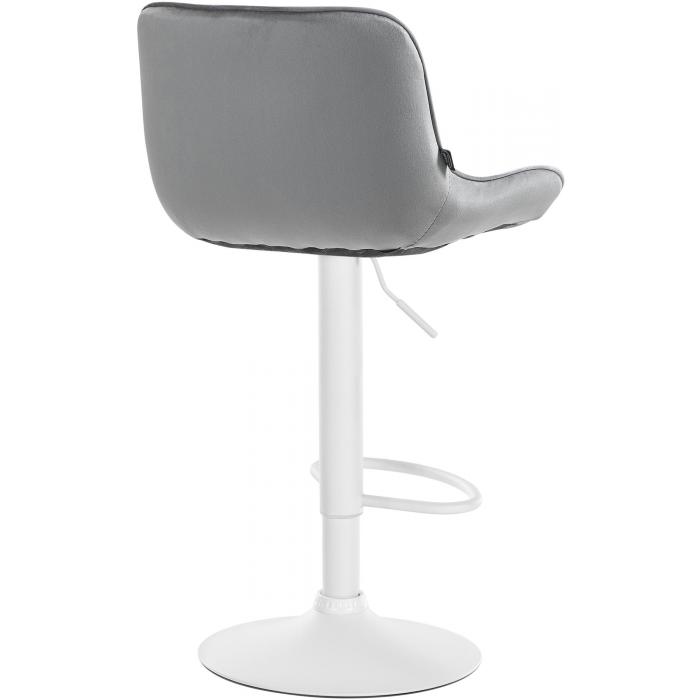 Barhocker HLO-CP303 Samt wei ~ grau