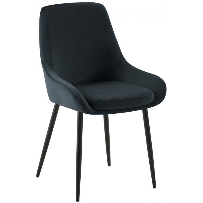 Esszimmerstuhl HLO-CP116 Samt schwarz ~ schwarz