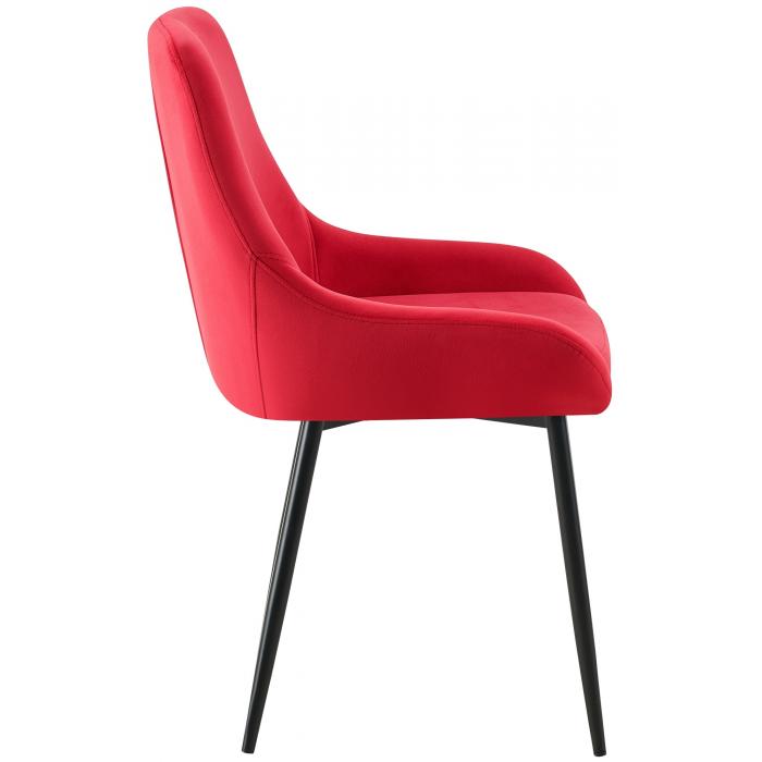 Esszimmerstuhl HLO-CP116 Samt schwarz ~ rot