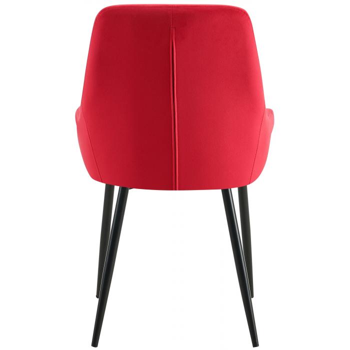 Esszimmerstuhl HLO-CP116 Samt schwarz ~ rot
