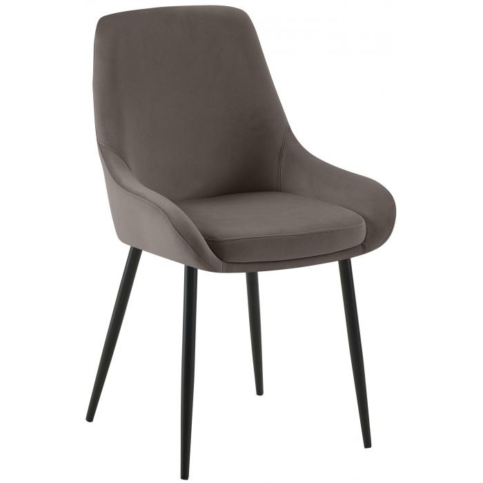 Esszimmerstuhl HLO-CP116 Samt schwarz ~ anthrazit