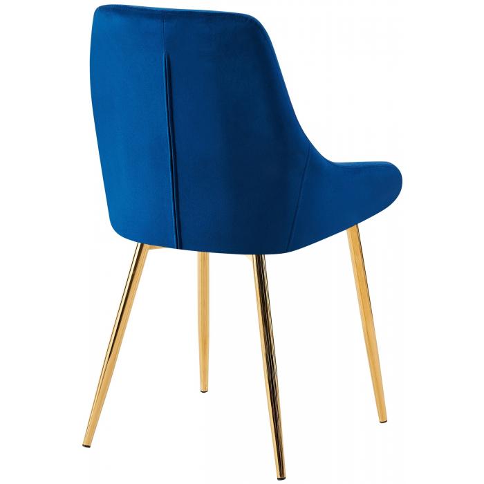Esszimmerstuhl HLO-CP116 Samt gold ~ dunkelblau