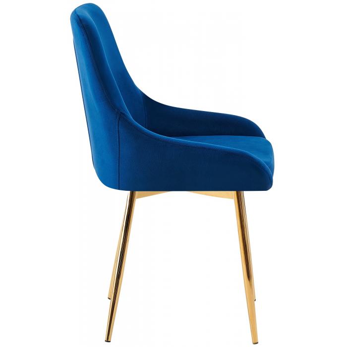 Esszimmerstuhl HLO-CP116 Samt gold ~ dunkelblau