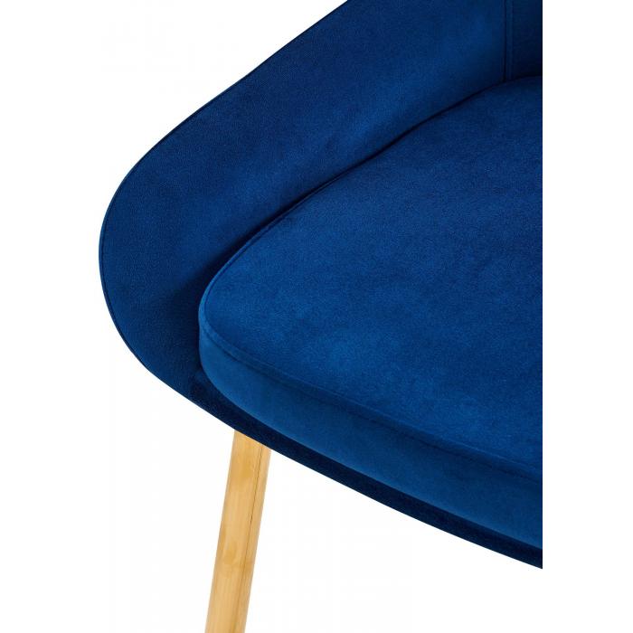 Esszimmerstuhl HLO-CP116 Samt gold ~ dunkelblau