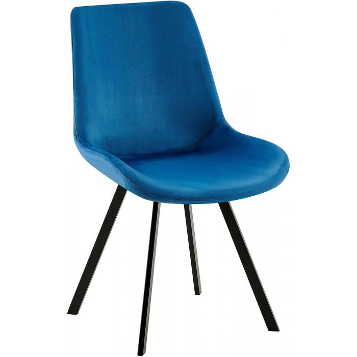 Esszimmerstuhl HLO-CP120 Samt ~ dunkelblau
