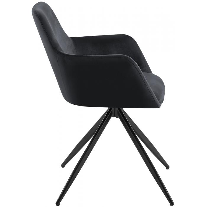Esszimmerstuhl HLO-CP124 Samt ~ schwarz