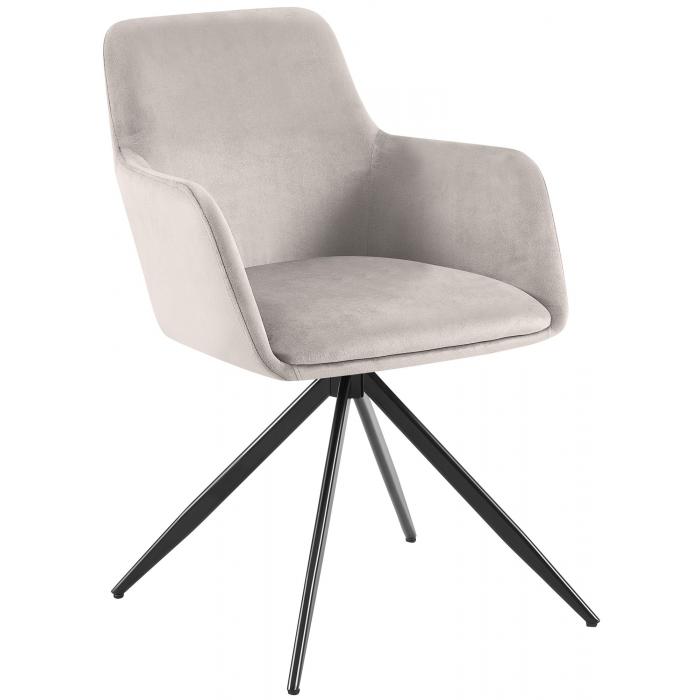 Esszimmerstuhl HLO-CP124 Samt ~ grau