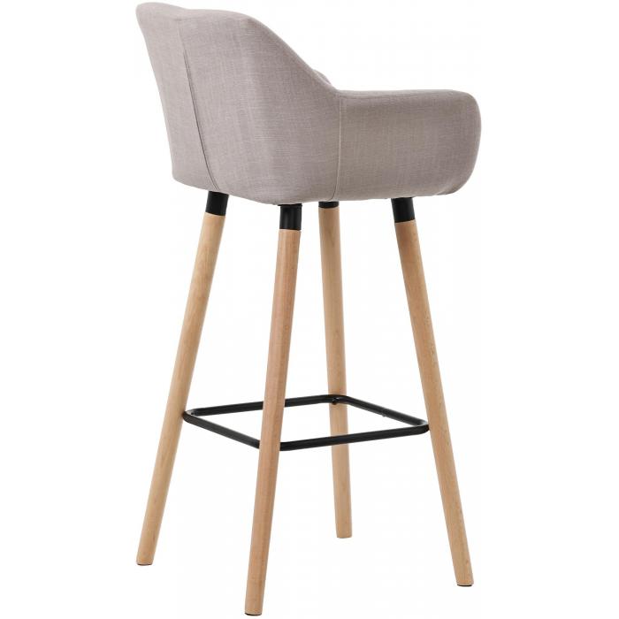 Barhocker HLO-CP19 Stoff ~ taupe