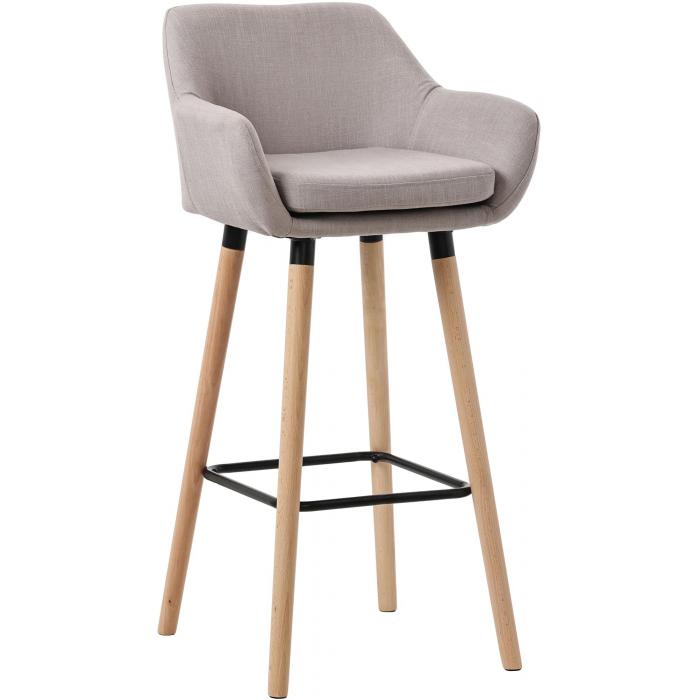Barhocker HLO-CP19 Stoff ~ taupe