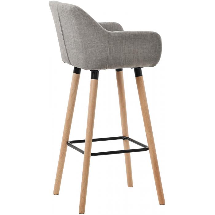 Barhocker HLO-CP19 Stoff ~ grau