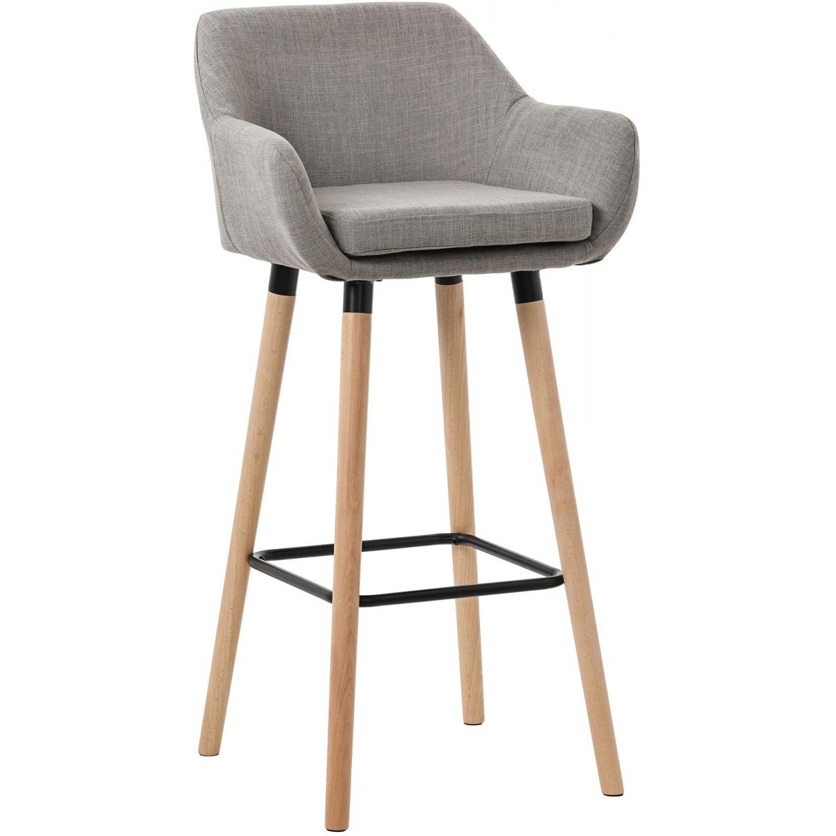 Barhocker HLO-CP19 Stoff ~ grau