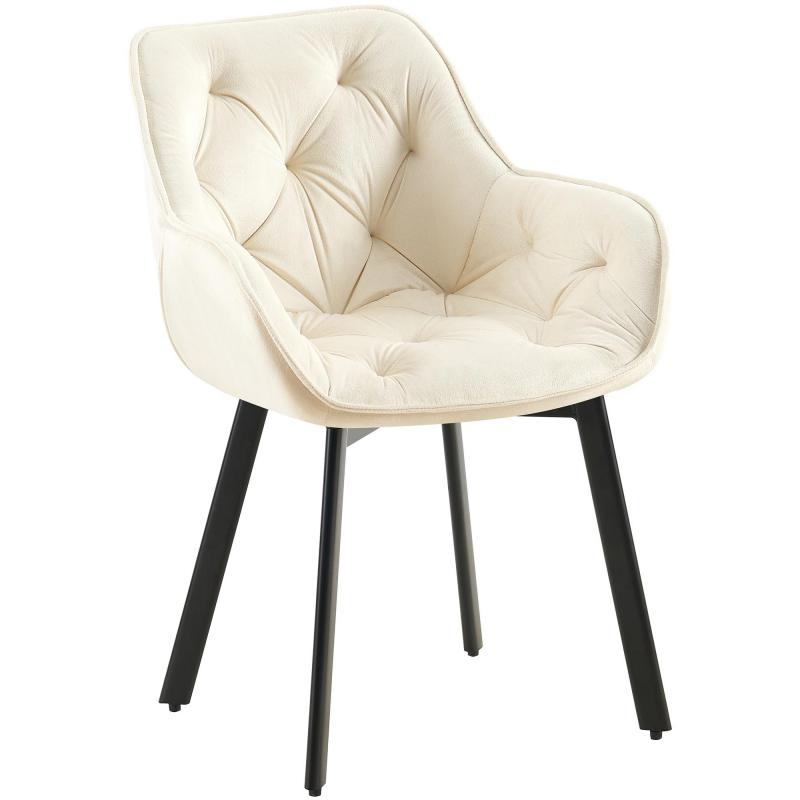 Esszimmerstuhl HLO-CP115 Samt ~ creme