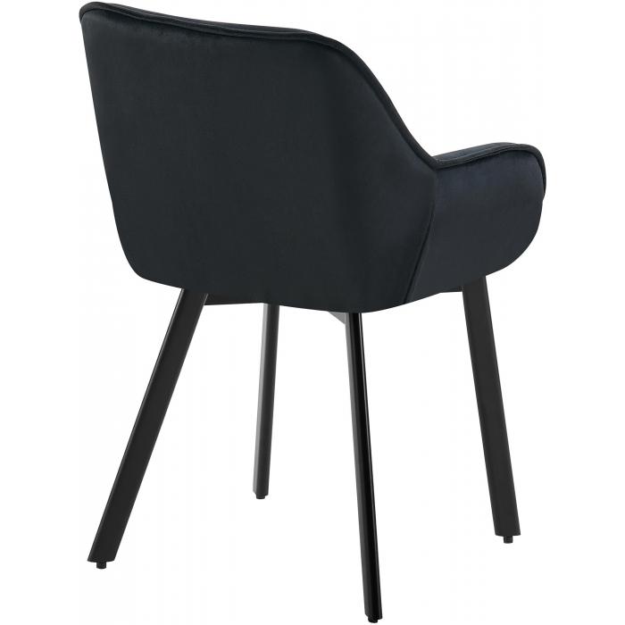 Esszimmerstuhl HLO-CP115 Samt ~ schwarz