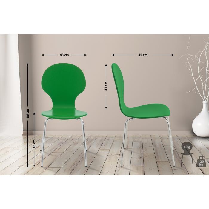 4er Set Besucherstuhl HLO-CP80 ~ grn