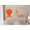 4er Set Besucherstuhl HLO-CP80 ~ orange