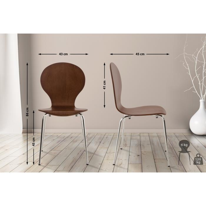 4er Set Besucherstuhl HLO-CP80 ~ braun
