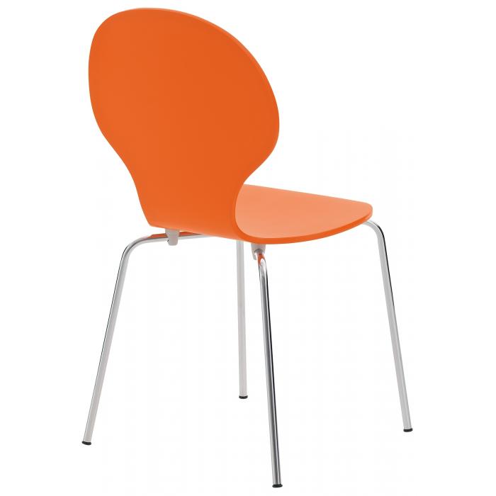 4er Set Besucherstuhl HLO-CP80 ~ orange