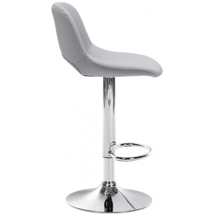 Barhocker HLO-CP307 Kunstleder chrom ~ grau