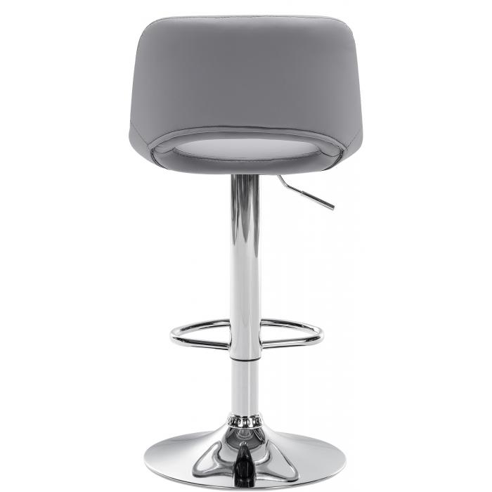 Barhocker HLO-CP307 Kunstleder chrom ~ grau