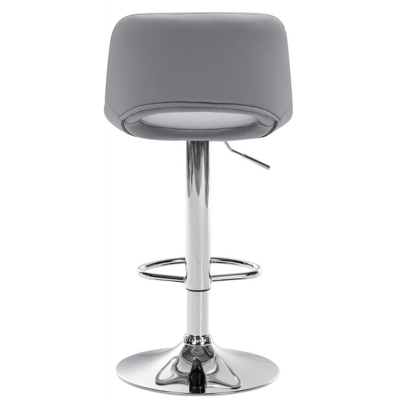 Barhocker HLO-CP307 Kunstleder chrom ~ grau