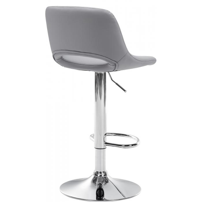 Barhocker HLO-CP307 Kunstleder chrom ~ grau