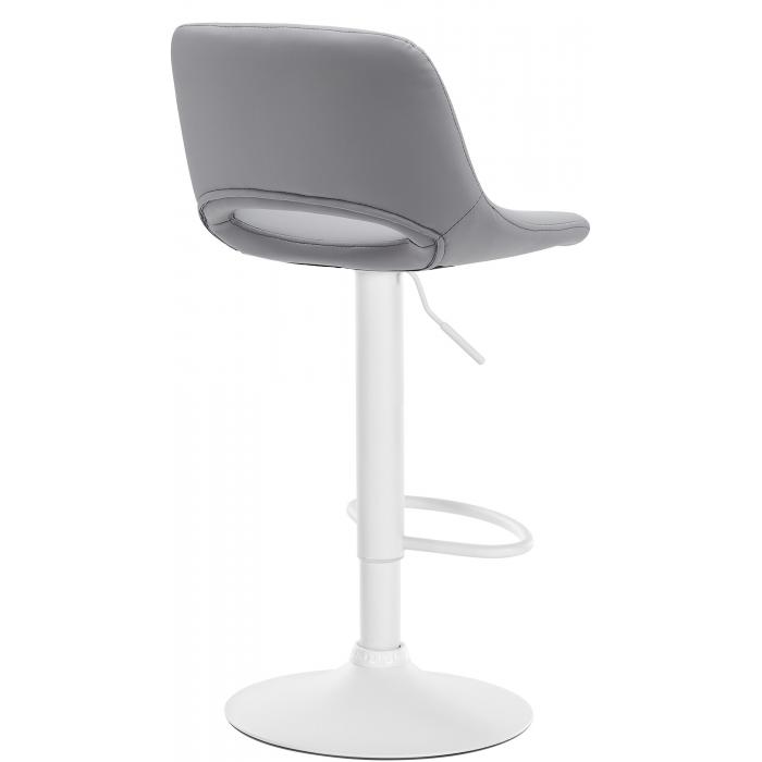 Barhocker HLO-CP307 Kunstleder wei ~ grau