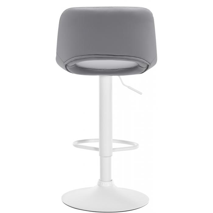 Barhocker HLO-CP307 Kunstleder wei ~ grau