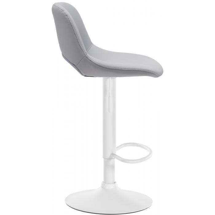 Barhocker HLO-CP307 Kunstleder wei ~ grau