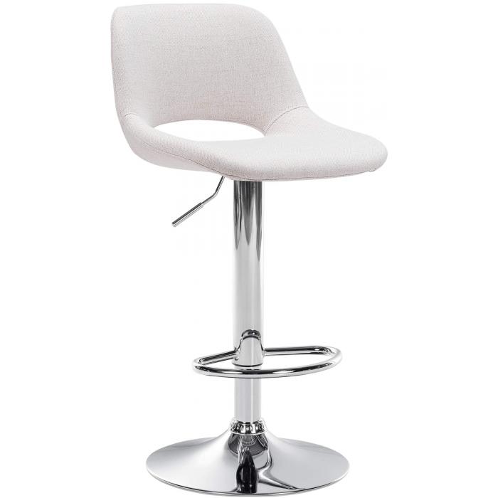 Barhocker HLO-CP244 Stoff chrom ~ creme