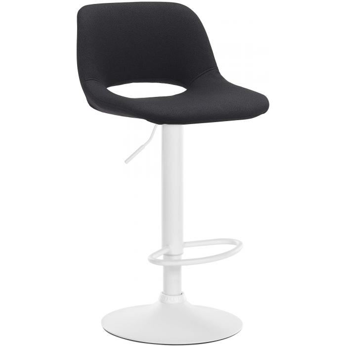 Barhocker HLO-CP244 Stoff wei ~ schwarz