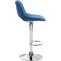 Barhocker HLO-CP243 Samt chrom ~ blau