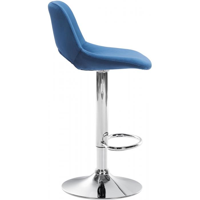 Barhocker HLO-CP243 Samt chrom ~ blau