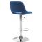 Barhocker HLO-CP243 Samt chrom ~ blau