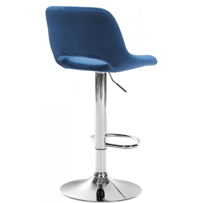 Barhocker HLO-CP243 Samt chrom ~ blau