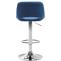 Barhocker HLO-CP243 Samt chrom ~ blau