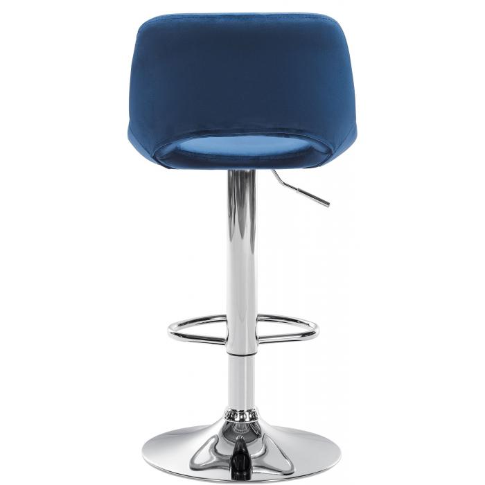 Barhocker HLO-CP243 Samt chrom ~ blau