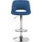 Barhocker HLO-CP243 Samt chrom ~ blau