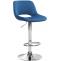 Barhocker HLO-CP243 Samt chrom ~ blau