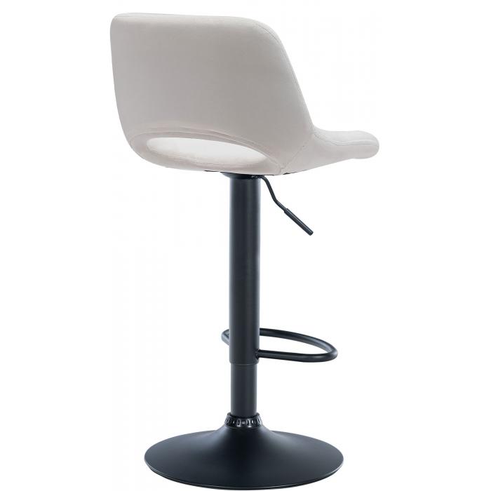 Barhocker HLO-CP243 Samt schwarz ~ creme