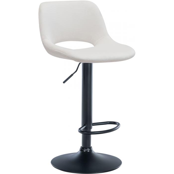 Barhocker HLO-CP243 Samt schwarz ~ creme
