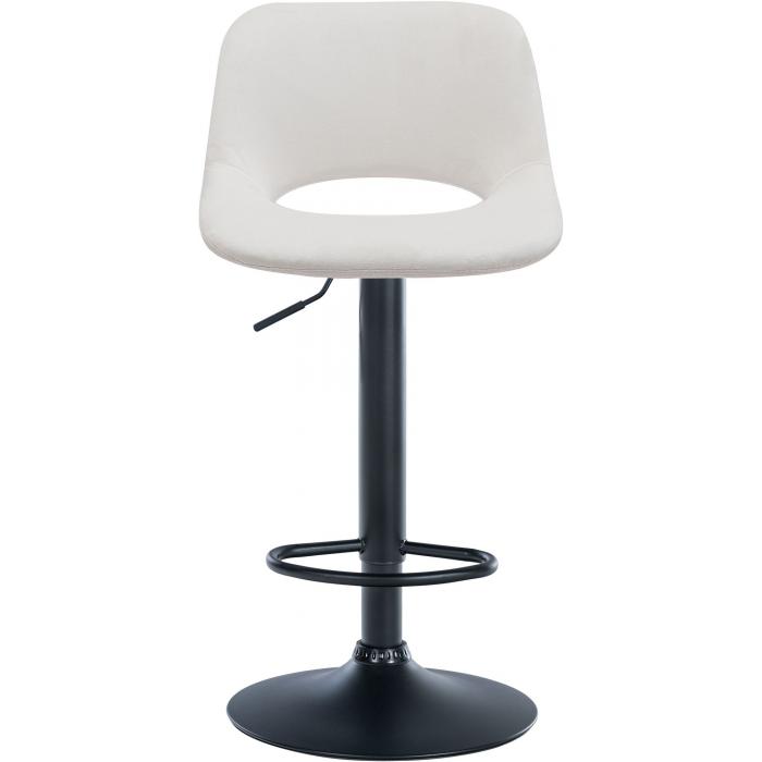 Barhocker HLO-CP243 Samt schwarz ~ creme