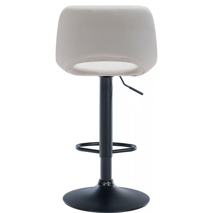 Barhocker HLO-CP243 Samt schwarz ~ creme