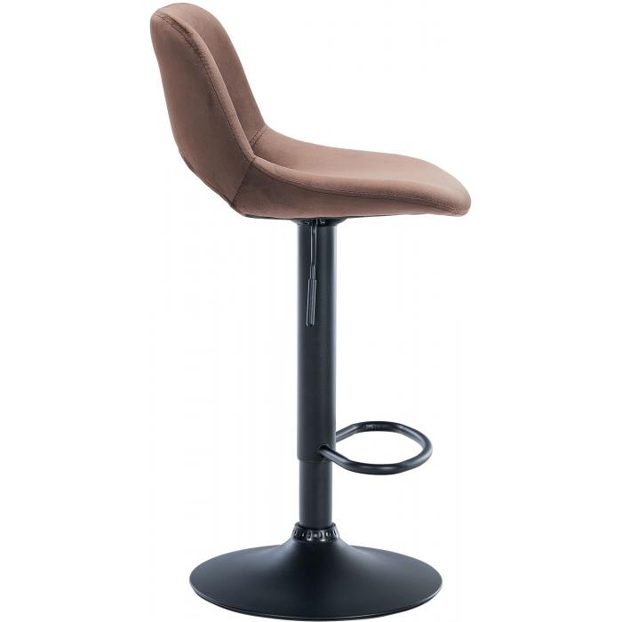 Barhocker HLO-CP243 Samt schwarz ~ braun
