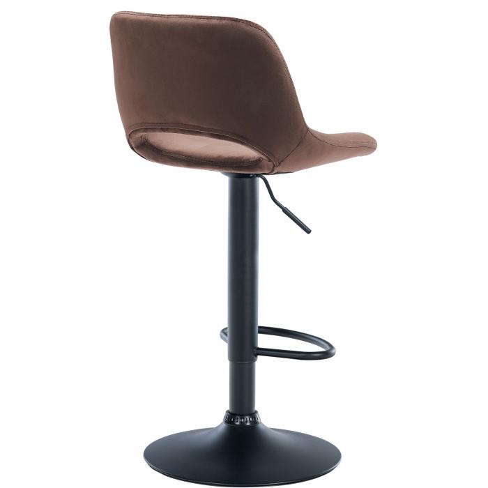 Barhocker HLO-CP243 Samt schwarz ~ braun