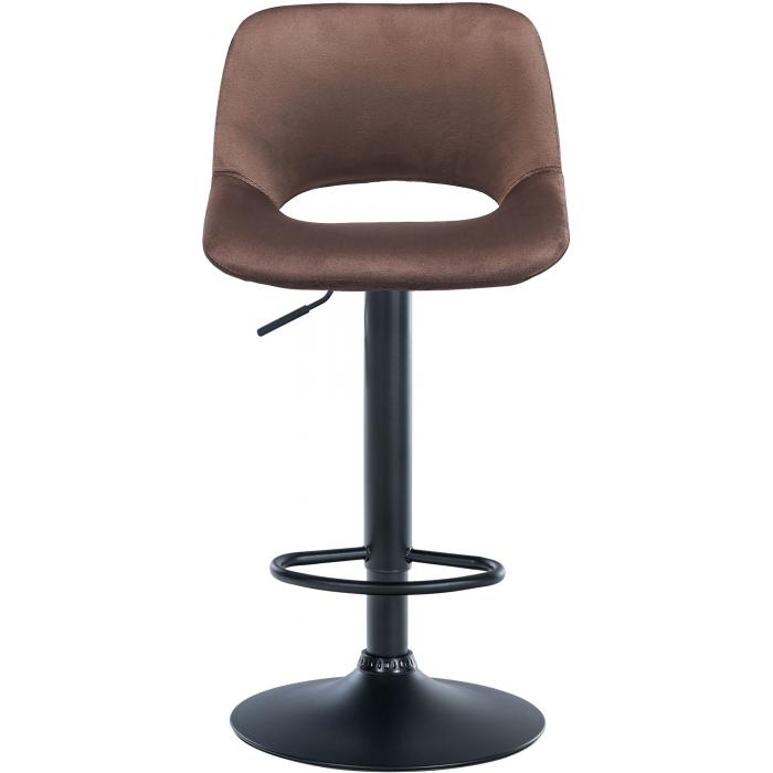 Barhocker HLO-CP243 Samt schwarz ~ braun